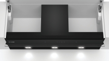LJ97BAM60 Integrierte Designhaube 90 cm Klarglas schwarz bedruckt, Intensivstufe , touchControl Plus