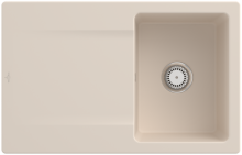 Villeroy & Boch 333401FU Siluet 45 Ivory Keramikspüle Handbetätigung Einbauspüle 45 cm Unterschrank