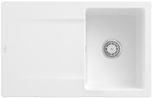 Villeroy & Boch 333401RW Siluet 45 Stone White Keramikspüle Handbetätigung Einbauspüle 45 cm Unterschrank