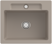 334601AM Siluet 60 S Almond Keramikspüle Handbetätigung Einbauspüle 60 cm Unterschrank
