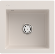 Villeroy & Boch 33152fKRHL12 Subway 50 S flat Crema Keramikspüle Excenterbetätigung flächenbündig 50 cm Unterschrank