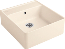 Villeroy & Boch 632062FUHL123 Spülstein Einzelbecken Ivory Keramikspüle Excenterbetätigung 60 cm Unterschrank