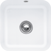 Villeroy & Boch 670302RW Cisterna 50 Stone White Keramikspüle Excenterbetätigung Unterbauspüle 50 cm Unterschrank
