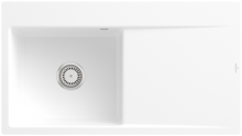 Villeroy & Boch 33522FRWHL14 Subway Style 50 Flat Stone White Keramikspüle Excenter flächenbündig 50 cm Unterschrank