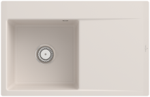 33481FKRHL1 Subway Style 45 Flat Crema Keramik Handbetätigung Spüle Aufliegend 50 cm Unterschrank