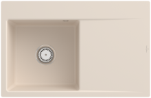 33481FFUHL2 Subway Style 45 Flat Ivory Keramik Handbetätigung Spüle Aufliegend 50 cm Unterschrank