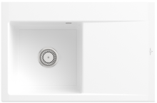 334802R1HL123 Subway Style 45 Wei&szlig; Alpin Keramik Excenter Sp&uuml;le Aufliegend 50 cm Unterschrank