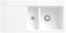 Villeroy & Boch 67121FKGHL14 Subway 60 flat Snow White Keramikspüle Handbetätigung flächenbündig 60 cm Unterschrank