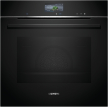 Siemens HR776G1B1 Einbau-Backofen mit Dampfunterstützung 60 cm Schwarz, Edelstahl Home Connect, 4D Heißluft
