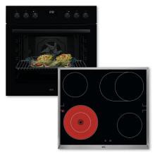 AEG AH32B (OU5AE20SK,HE604060XB) Herdset 8Heizarten Elektrokochfeld Edelstahlrahmen