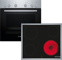 HND200AT23 (HEF010BR1 + NKE645GA2E) Herdset 5Heizarten Elektrokochfeld Edelstahlrahmen