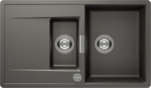 Mono D-150-FB Silverstone (MOND150FBSIL) Unterschrank 60cm flächenbündige Spüle CRISTADUR®