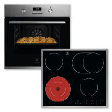 Electrolux ELXB3X (KOFGH40BX + LRR6436M) Backofenset 8Heizarten Versenkknebel Elektrokochfeld Edelstahlrahmen