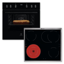 ELXH3K (KEFGH40BK + LRD6406XK) Herdset schwarz 8Heizarten Elektrokochfeld Edelstahlrahmen 60cm