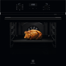 EOK4B0K1 Backofen 60cm Schwarz AquaClean 8Heizarten Versenkknebel
