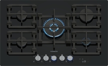 ER7A6RH40 Gaskochfeld 75cm Hartglas stepFlame cookConnect HomeConnect abnehmbare Schwertknebel