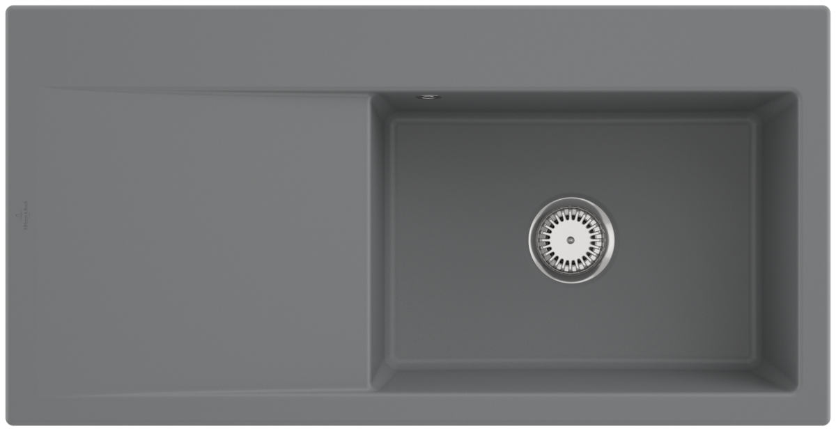 Villeroy & Boch 336101SLHL3 Subway Style 60 Stone Keramikspüle Handbetätigung Einbauspüle 60 cm Unterschrank