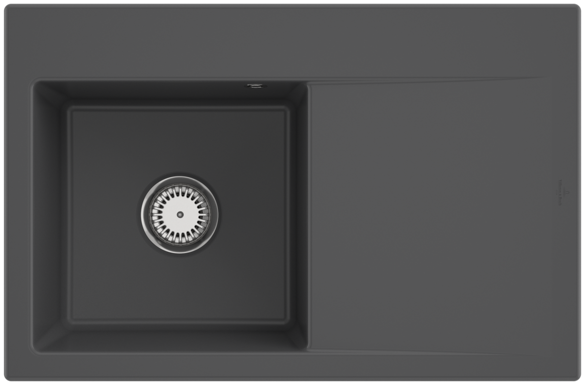 Villeroy & Boch 334802I4HL1 Subway Style 45 Graphite Keramik Excenterbetätigung Spüle Aufliegend 50 cm Unterschrank